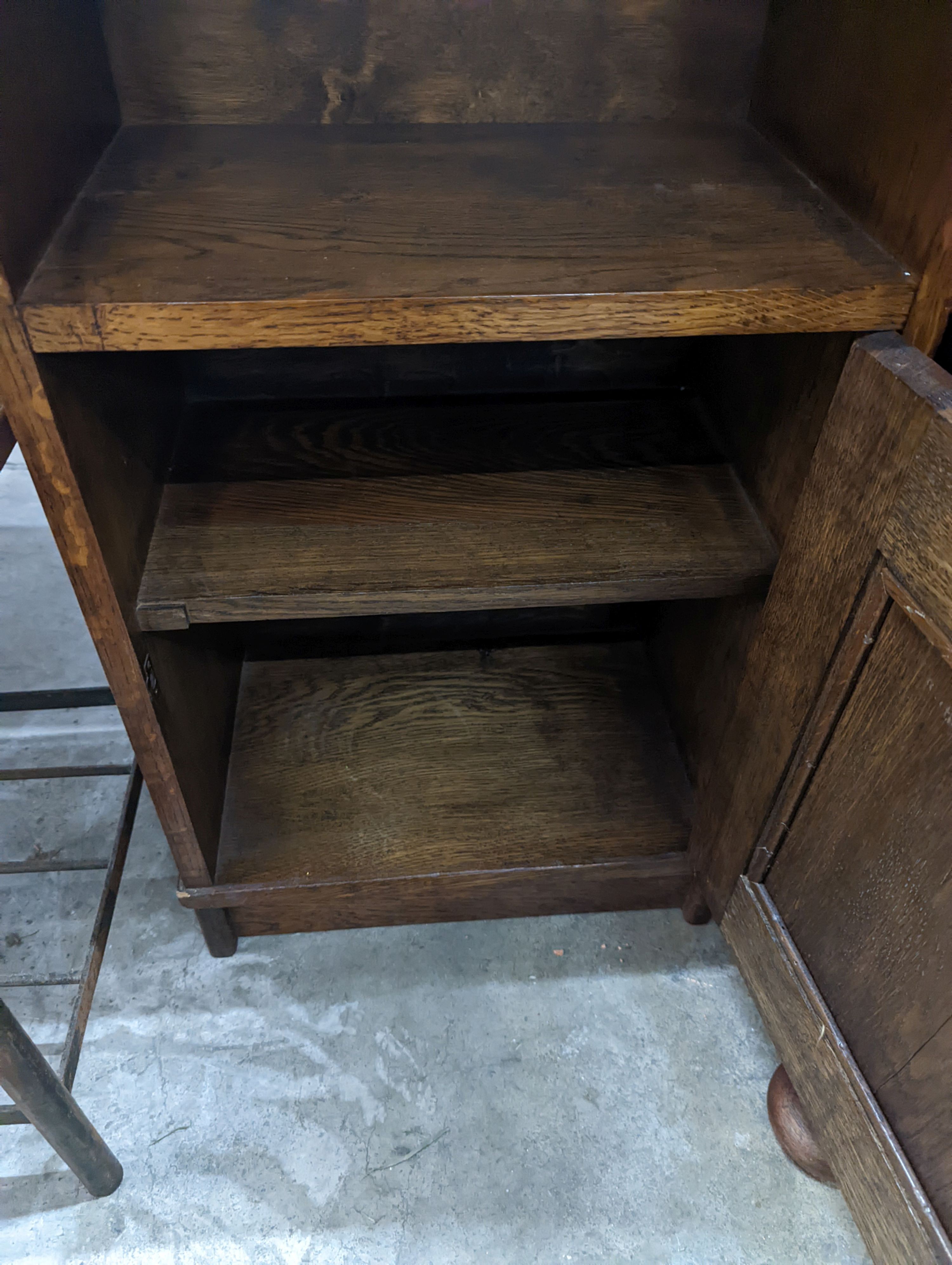 A Cotswold School style bedside cabinet, width 39cm, depth 24cm, height 76cm